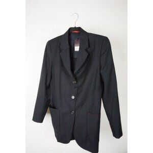 Isaia Denver Navy Blue Herringbone Wool Womens Blazer Sz 40R BRAND NEW